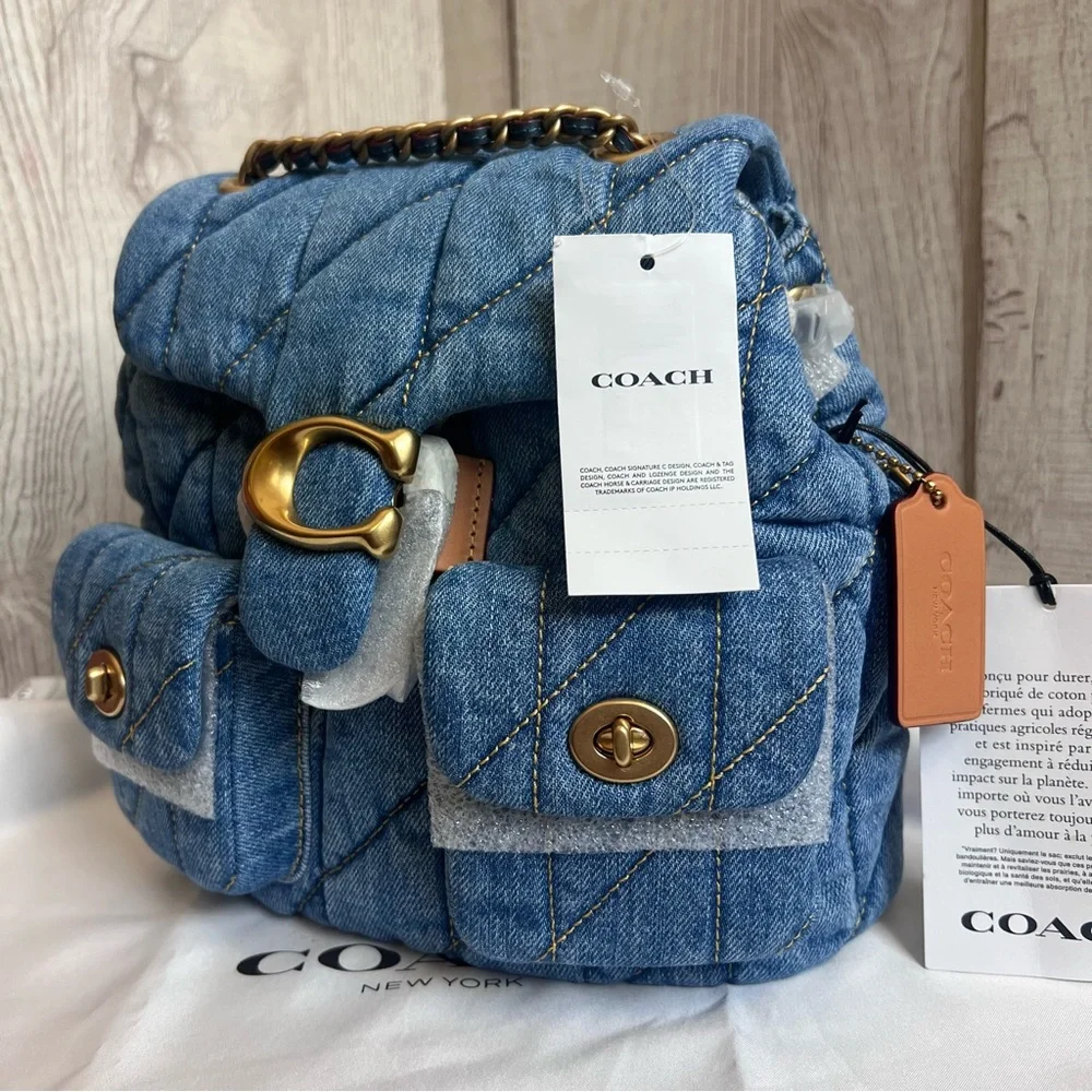 Coach Tabby Denim Backpack - Picture 2 of 12